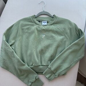 Training Fleece Cropped Sweatshirt | Sage green